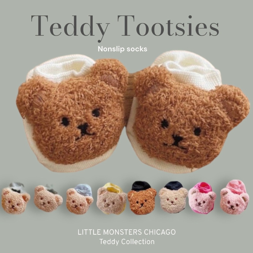 Teddy Bear Tootsie Non-Slip Baby Socks Age NB-12M